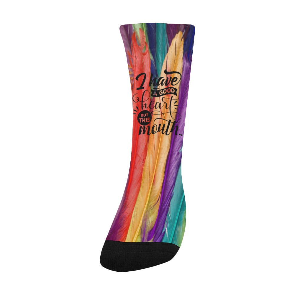 I have a good heart but this mouth Kid Socks Custom Socks for Kids