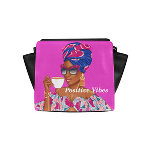 Positive Vibes Purplish Satchel Bag Satchel Bag (Model 1635)