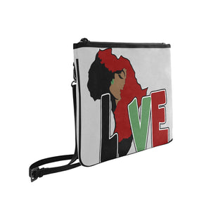 AFRICA_LOVE Silver Clutch Slim Clutch Bag (Model 1668)