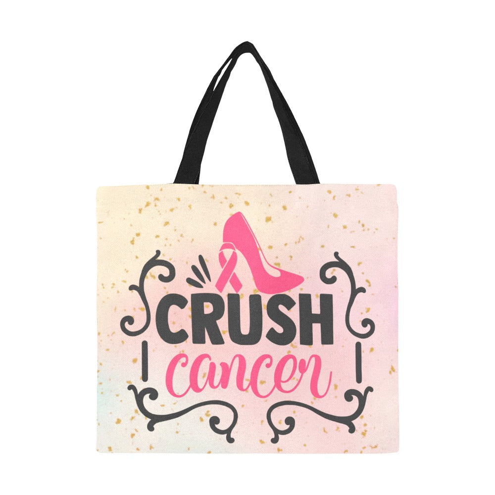 Crush Cancer High Heel All Over Print Canvas Tote Bag/Large (Model 1699)