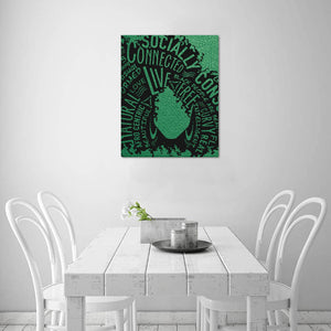 Afro Girl with Green Background Frame Canvas Print 16"x20"