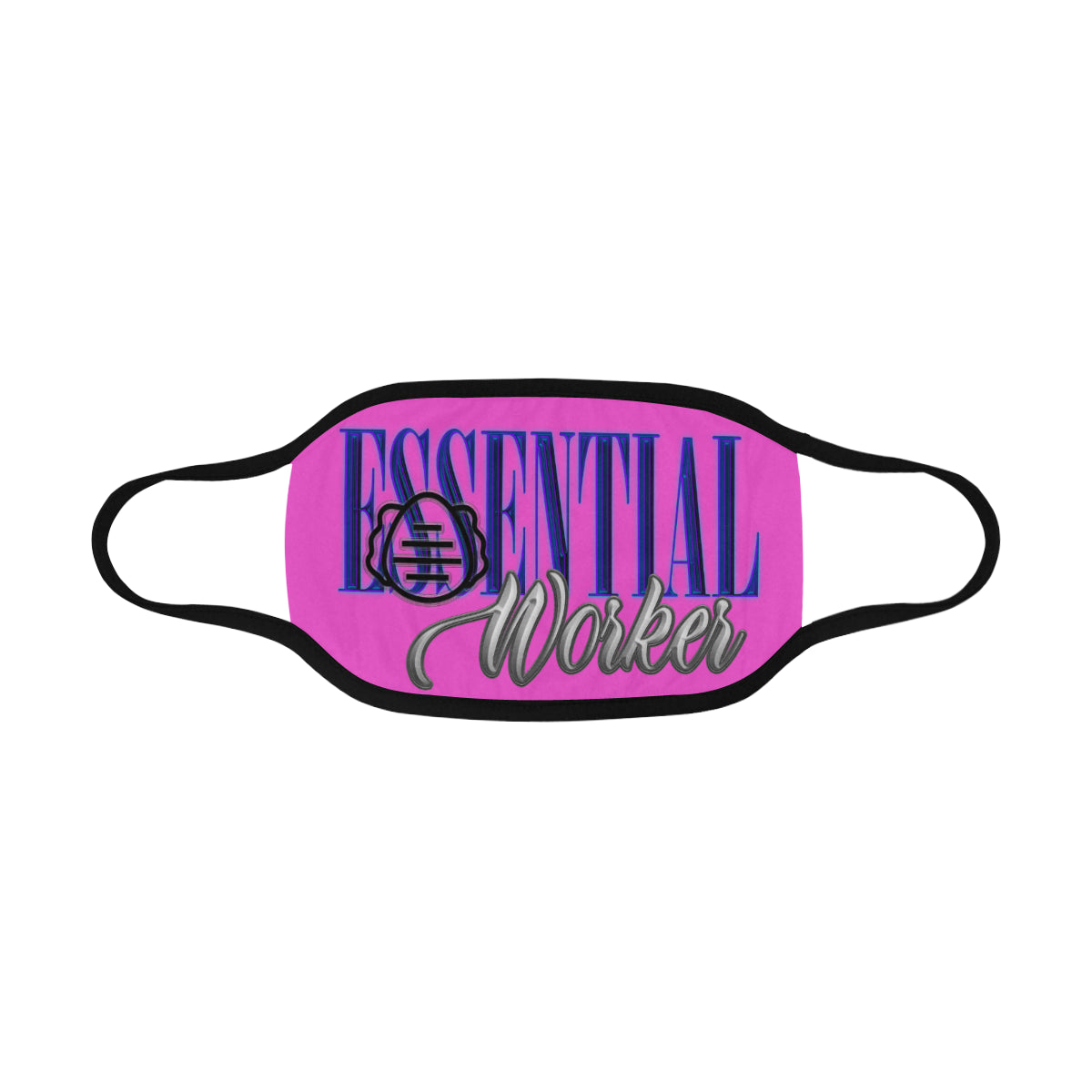 Essesntial Worker Pink Background Mouth Mask (Pack of 5)