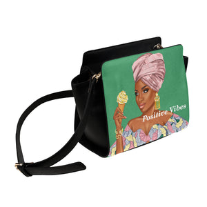 Positive Vibes Greenish Bag Satchel Bag (Model 1635)