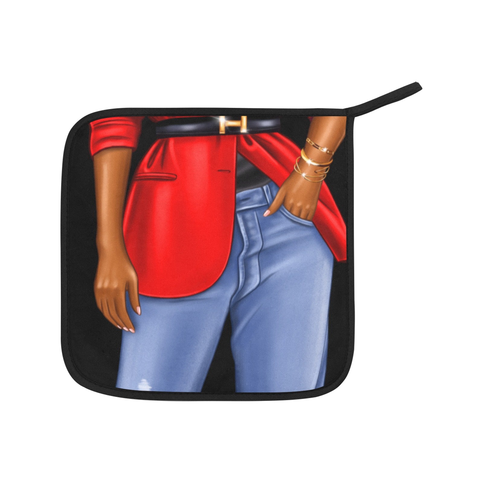 Red Blazer Blue Jeans Set Oven Mitt & Pot Holder