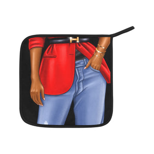 Red Blazer Blue Jeans Set Oven Mitt & Pot Holder