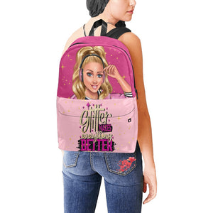 Glitter Makes Everything Better Blonde Ponytail Unisex Classic Backpack (Model 1673)