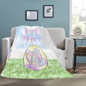 Happy Easter Butterfly Ultra-Soft Micro Fleece Blanket 60"x80"