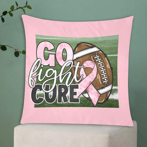 Go Fight Cure Pillow Case Custom Pillow Case 20"x20" (one side) No Zipper