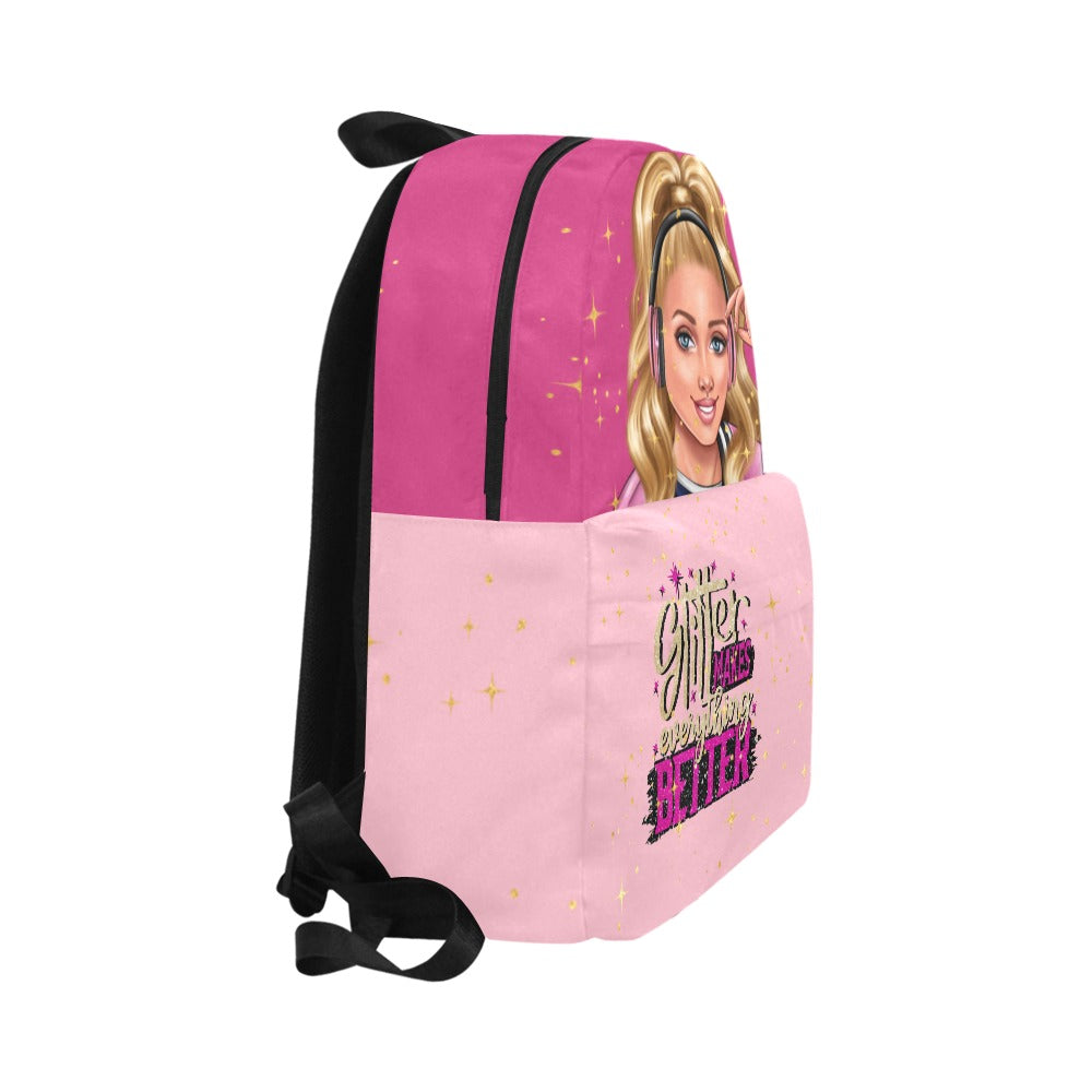 Glitter Makes Everything Better Blonde Ponytail Unisex Classic Backpack (Model 1673)