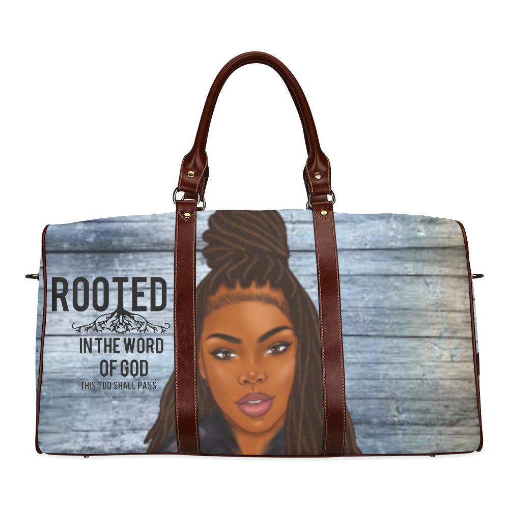 Rooted in the Word of God Locs with Blue Coat Waterproof Travel Bag/Small (Model 1639)