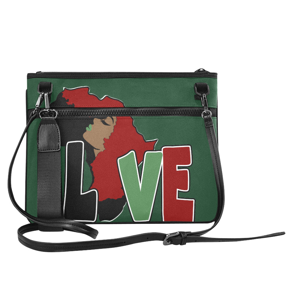 AFRICA_LOVE Green Clutch Slim Clutch Bag (Model 1668)