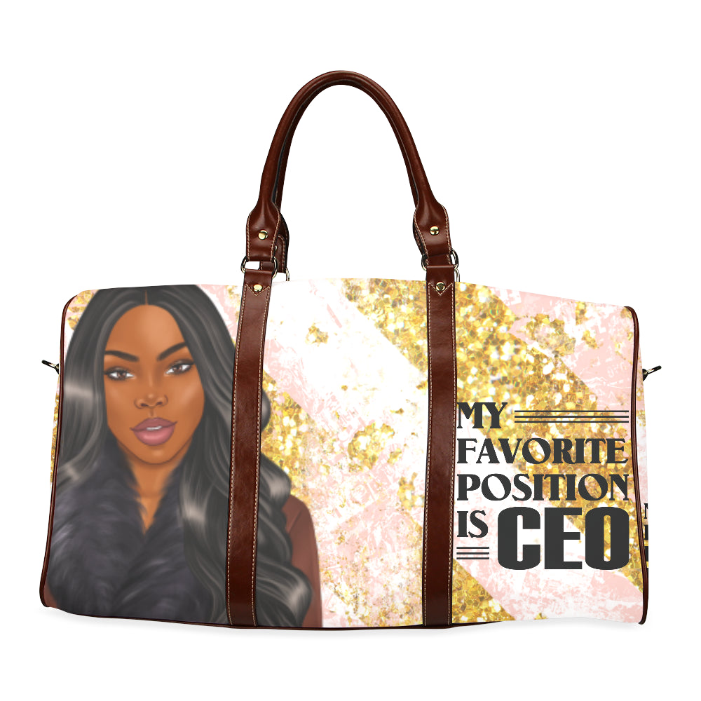 Favorite Position is CEO Brown Coat Waterproof Travel Bag/Small (Model 1639)