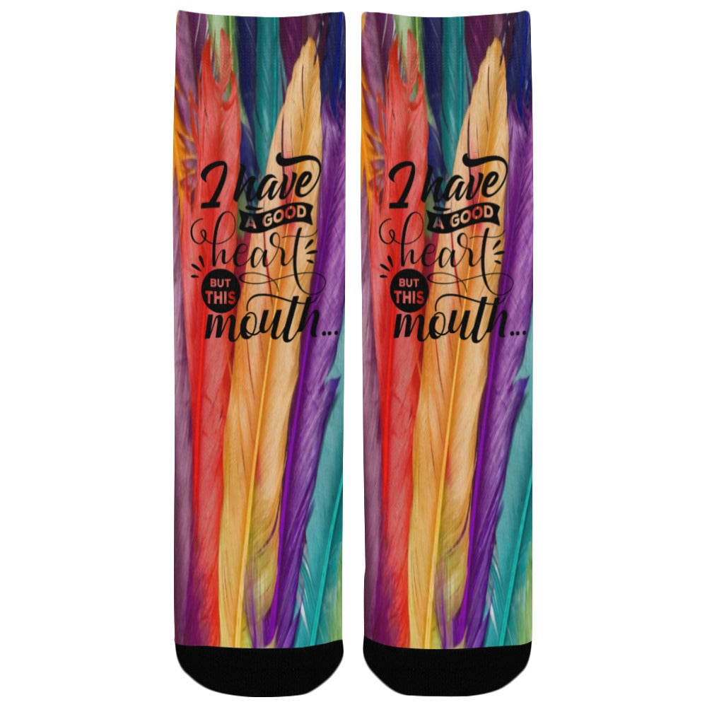 I have a good heart but this mouth Kid Socks Custom Socks for Kids