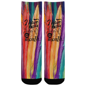 I have a good heart but this mouth Kid Socks Custom Socks for Kids