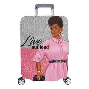 Live Out Loud Two-Toned Luggage Cover/Large 26"-28"