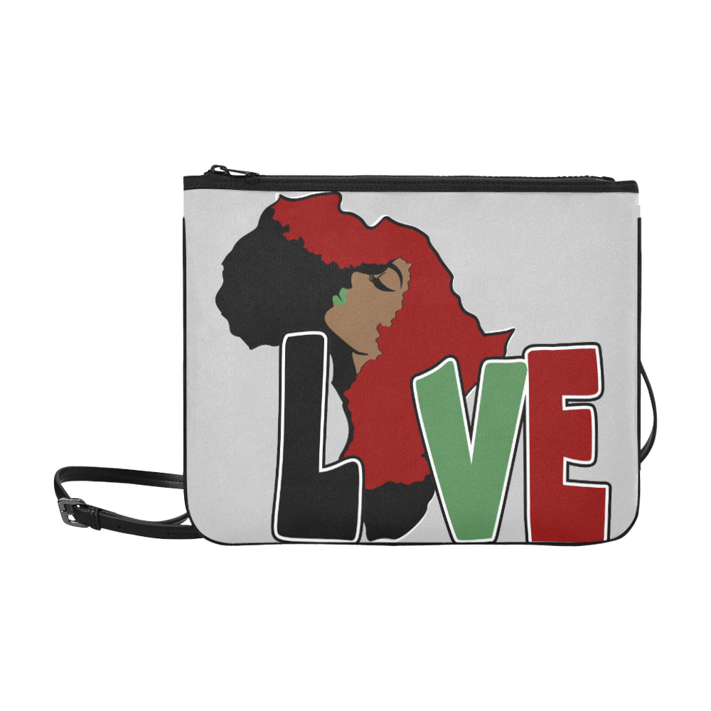 AFRICA_LOVE Silver Clutch Slim Clutch Bag (Model 1668)