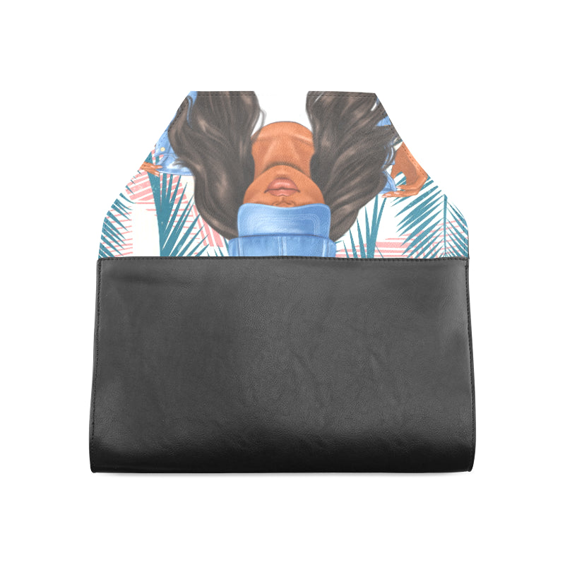 Black Hair Clutch Clutch Bag (Model 1630)