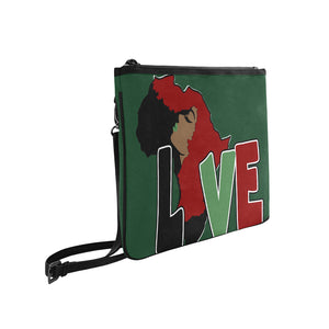 AFRICA_LOVE Green Clutch Slim Clutch Bag (Model 1668)