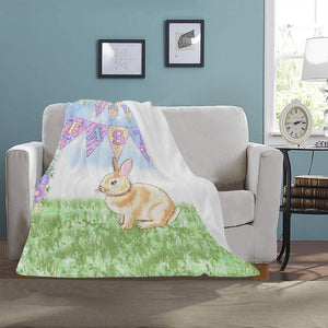 Happy Easter with Bunny 30x40 Ultra-Soft Micro Fleece Blanket 30''x40''