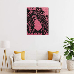 Afro Girl with Pink Color Background Frame Canvas Print 16"x20"