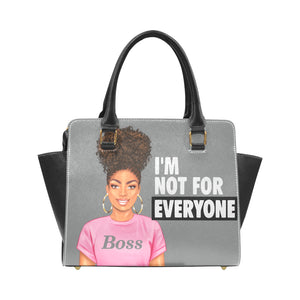 I'm Not For Everyone Grey Background Rivet Shoulder Handbag (Model 1645)