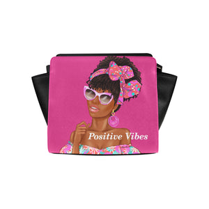 Positive Vibes Pink Satchel Bag Satchel Bag (Model 1635)