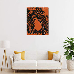 Afro Girl with Copper Color Background Frame Canvas Print 16"x20"