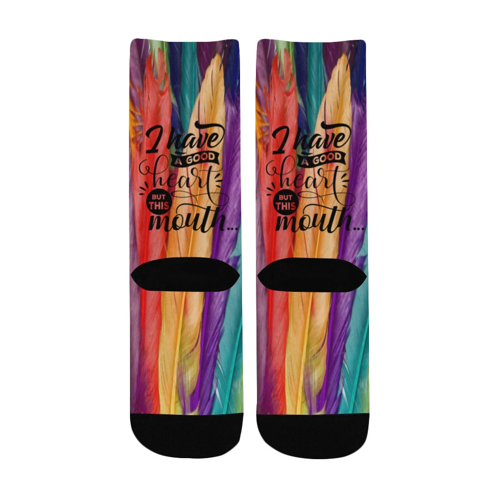 I have a good heart but this mouth Kid Socks Custom Socks for Kids