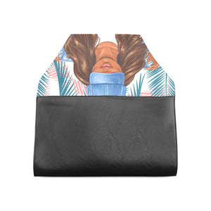 Brown Hair Clutch Clutch Bag (Model 1630)