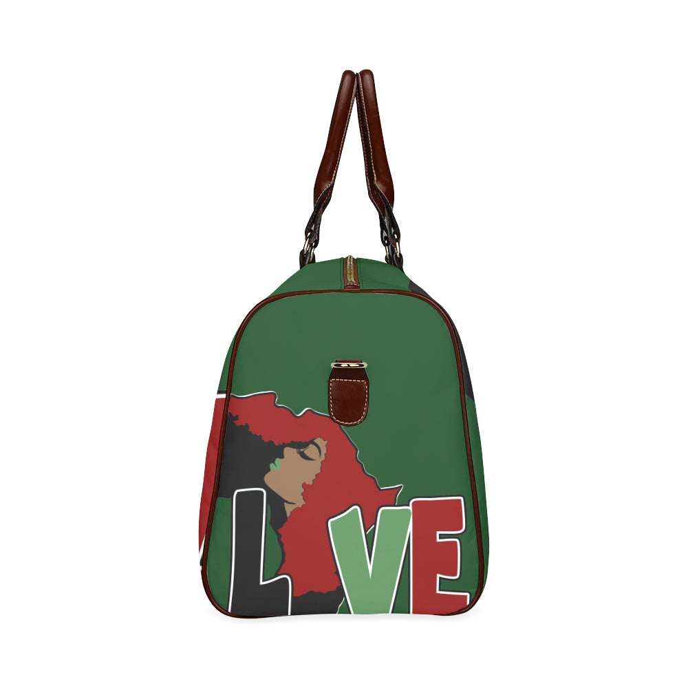 AFRICA_LOVE Green Background Bag Waterproof Travel Bag/Small (Model 1639)