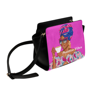 Positive Vibes Purplish Satchel Bag Satchel Bag (Model 1635)