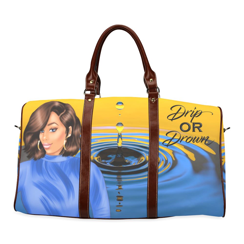 Drip or Drown Blue Dress Waterproof Travel Bag/Small (Model 1639)