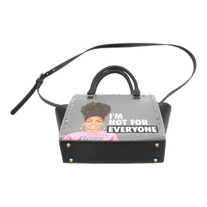 I'm Not For Everyone Grey Background Rivet Shoulder Handbag (Model 1645)