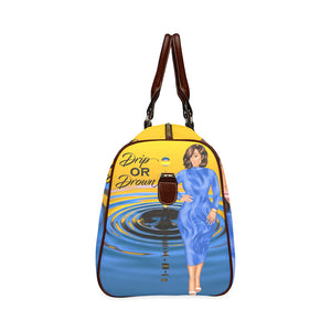 Drip or Drown Blue Dress Waterproof Travel Bag/Small (Model 1639)