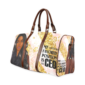 Favorite Position is CEO Brown Coat Waterproof Travel Bag/Small (Model 1639)
