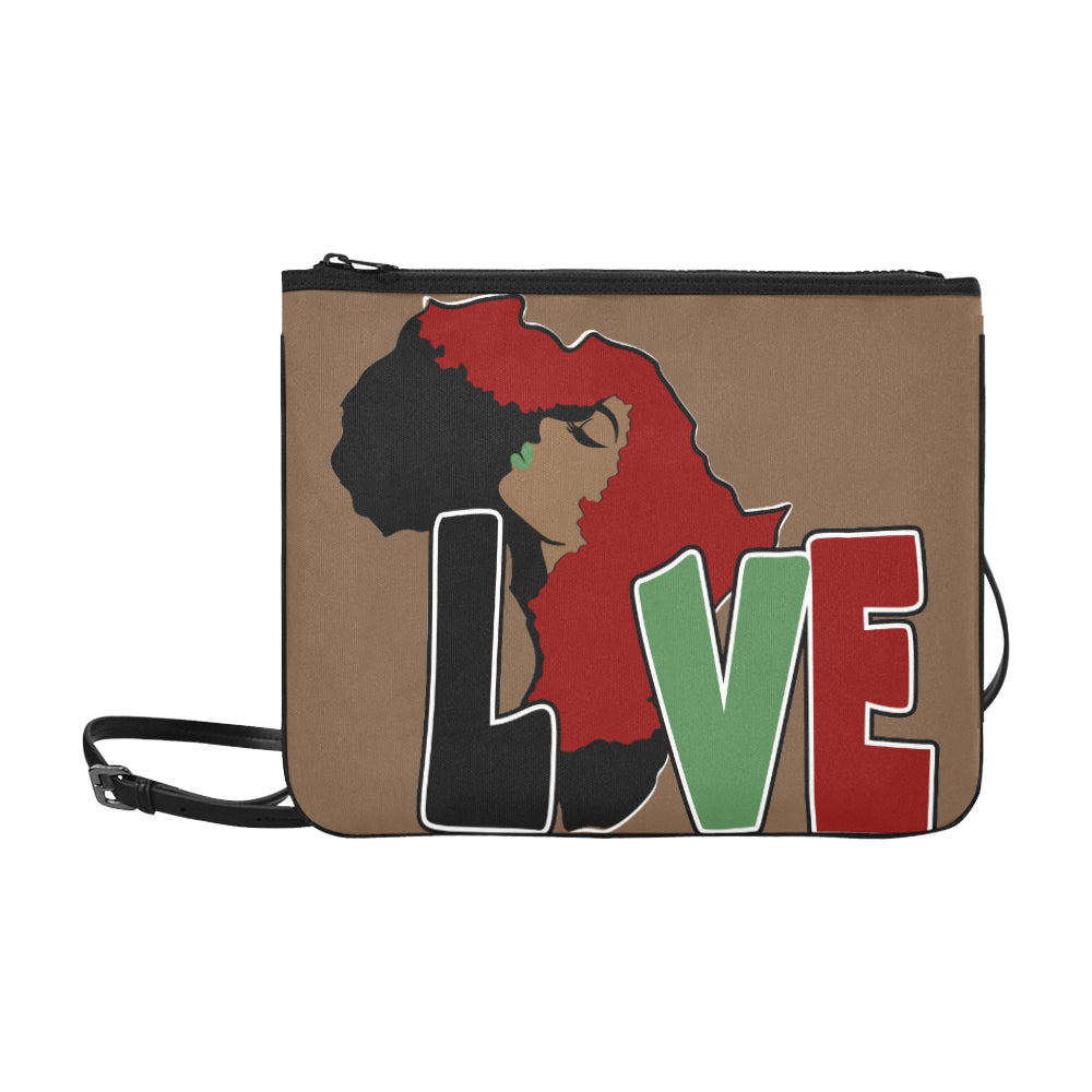 AFRICA_LOVE Taupe Clutch Slim Clutch Bag (Model 1668)