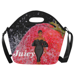 Strawberry Juicy Lunch Bag Neoprene Lunch Bag/Large (Model 1669)