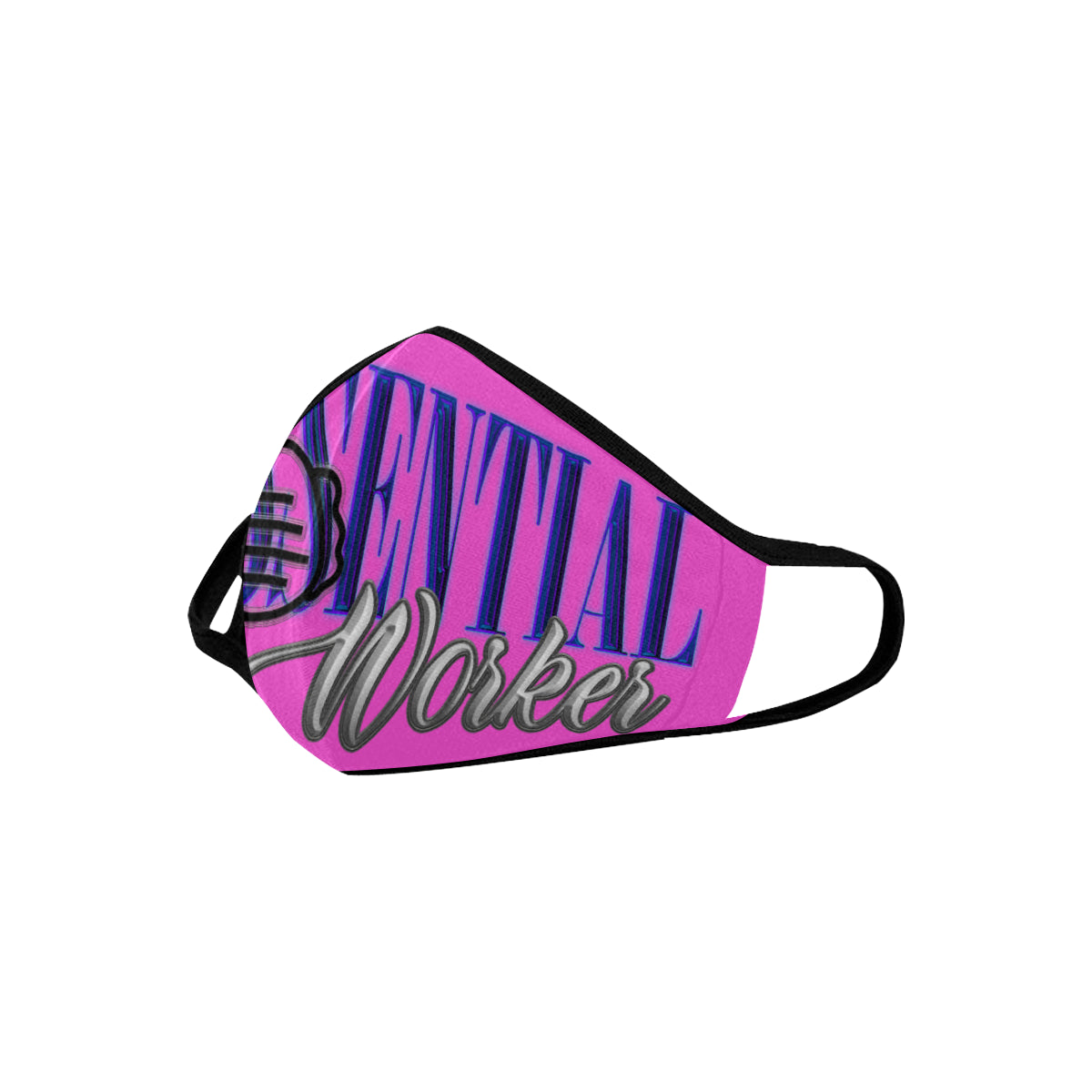 Essesntial Worker Pink Background Mouth Mask (Pack of 5)