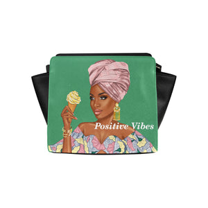 Positive Vibes Greenish Bag Satchel Bag (Model 1635)
