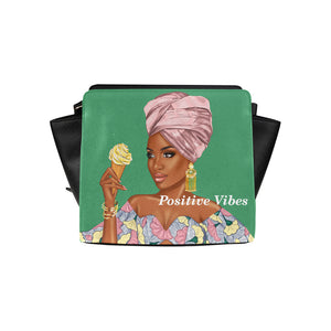 Positive Vibes Greenish Bag Satchel Bag (Model 1635)