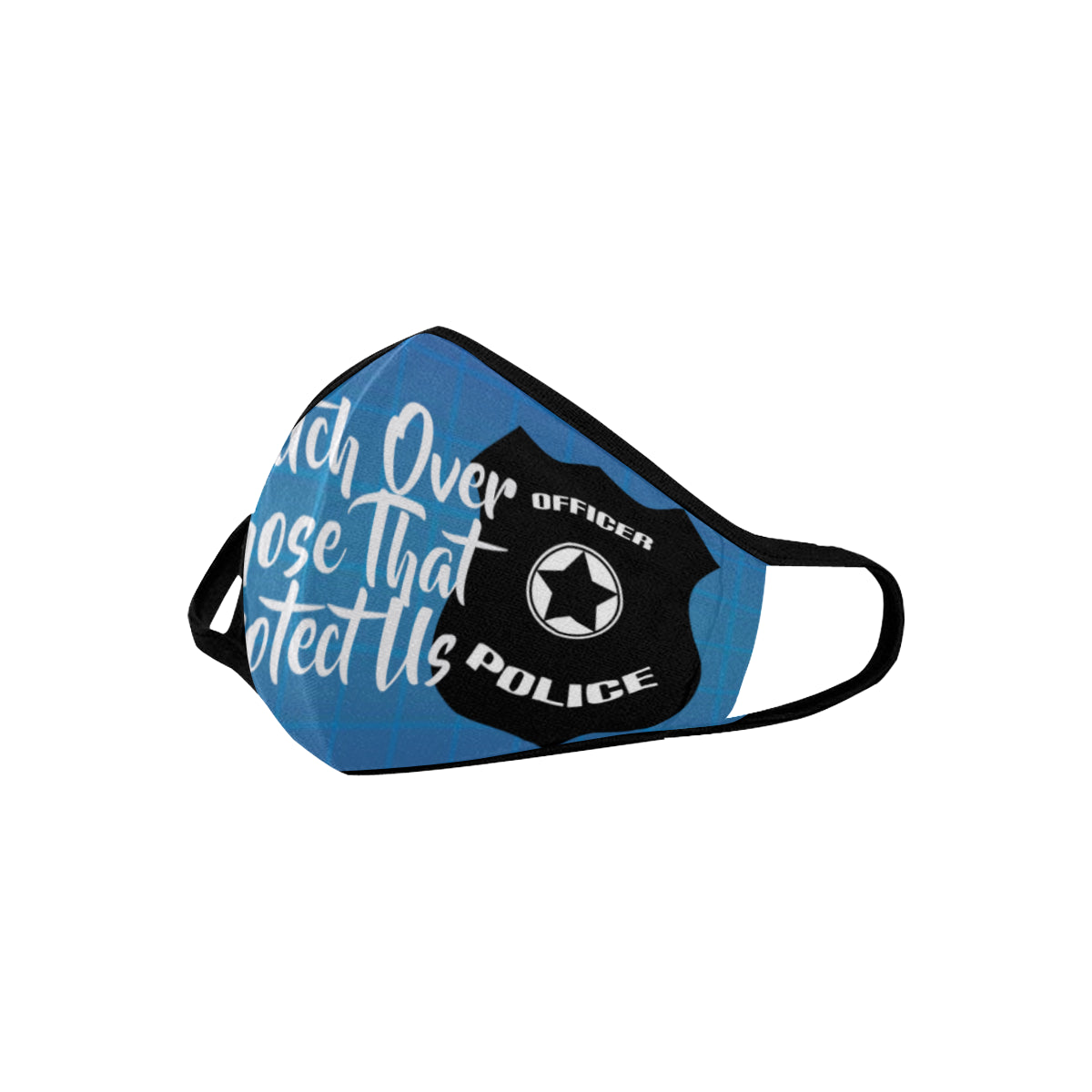 Watch Over Those Officers Grid Mask Mouth Mask (Pack of 10)