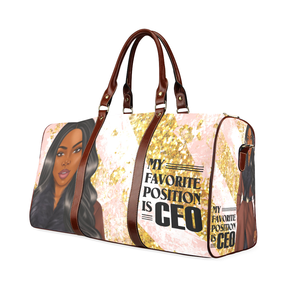 Favorite Position is CEO Brown Coat Waterproof Travel Bag/Small (Model 1639)