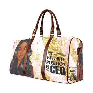 Favorite Position is CEO Brown Coat Waterproof Travel Bag/Small (Model 1639)