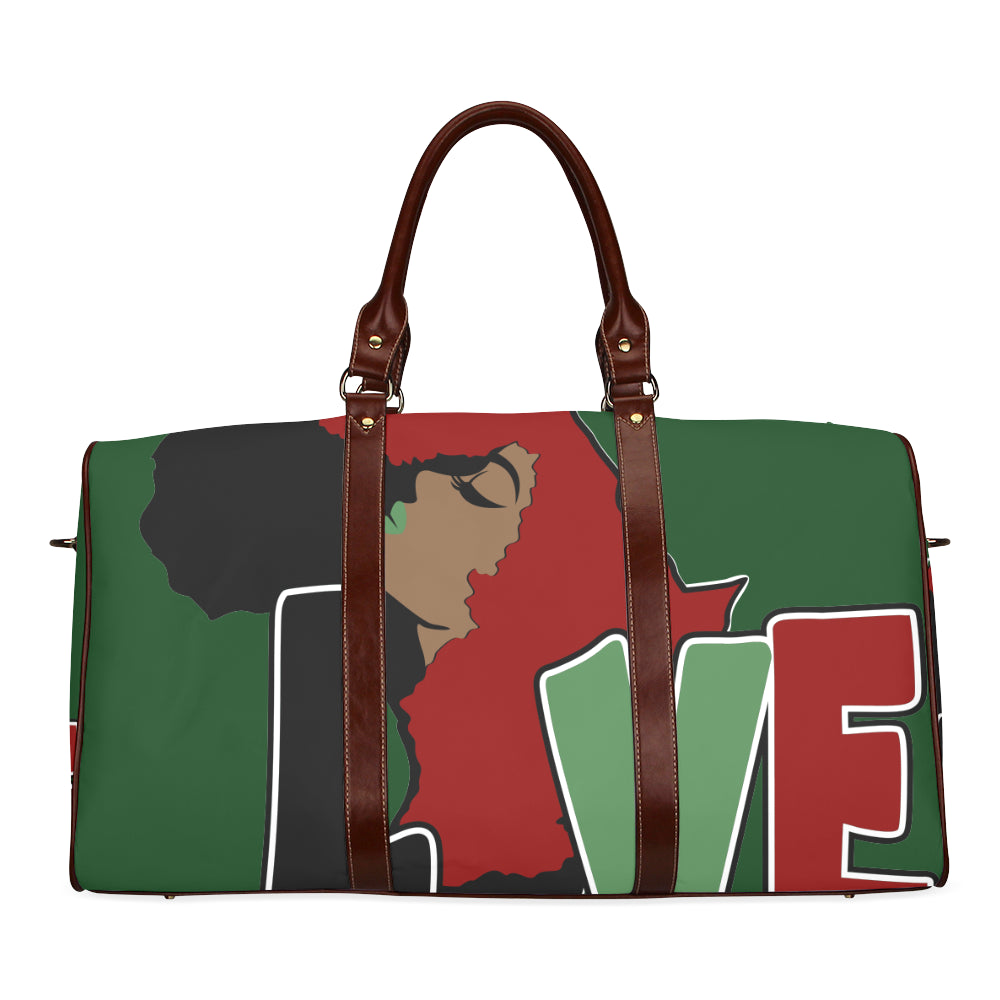 AFRICA_LOVE Green Background Bag Waterproof Travel Bag/Small (Model 1639)