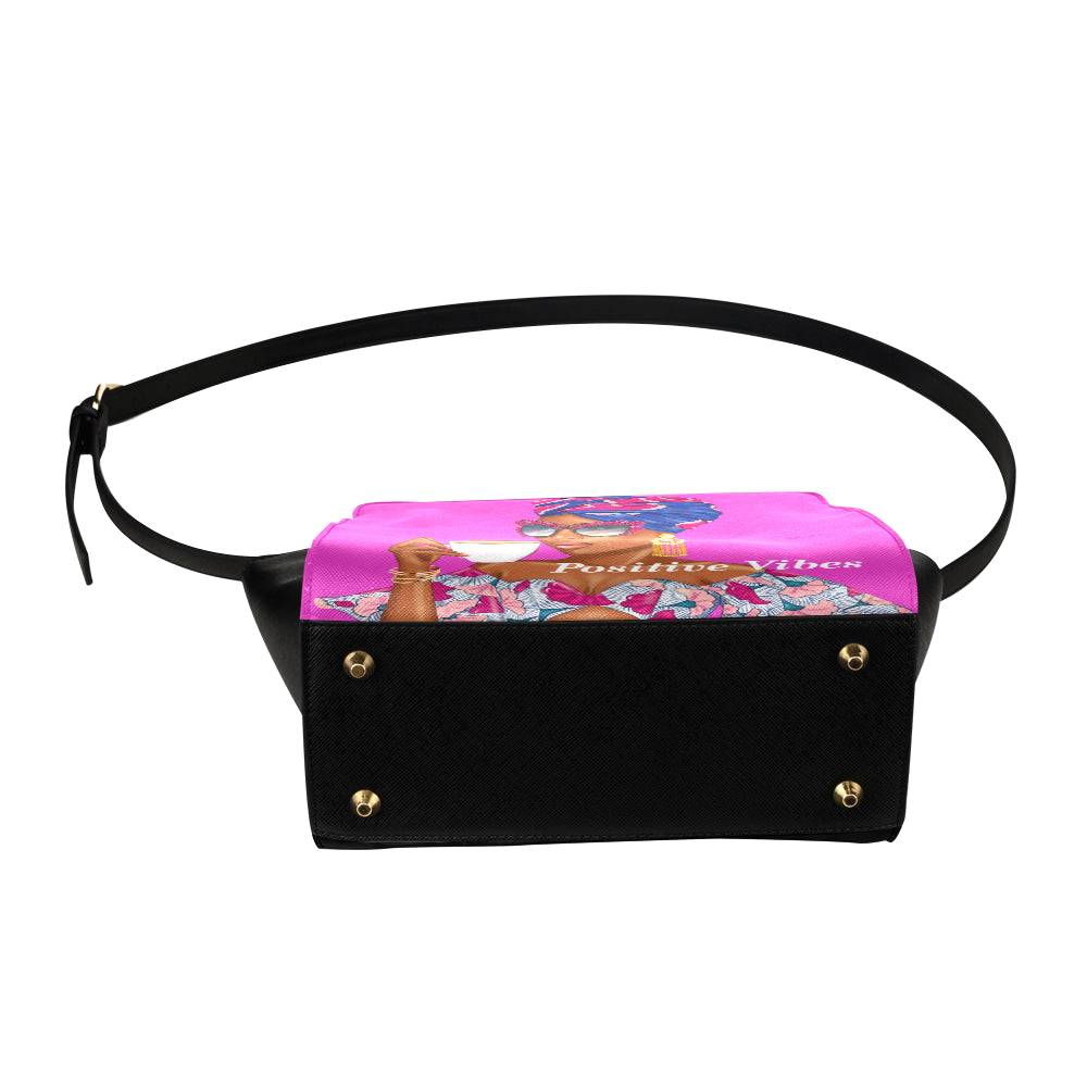 Positive Vibes Purplish Satchel Bag Satchel Bag (Model 1635)