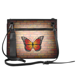 Free to Bloom Butterfly and Brick Clutch Slim Clutch Bag (Model 1668)