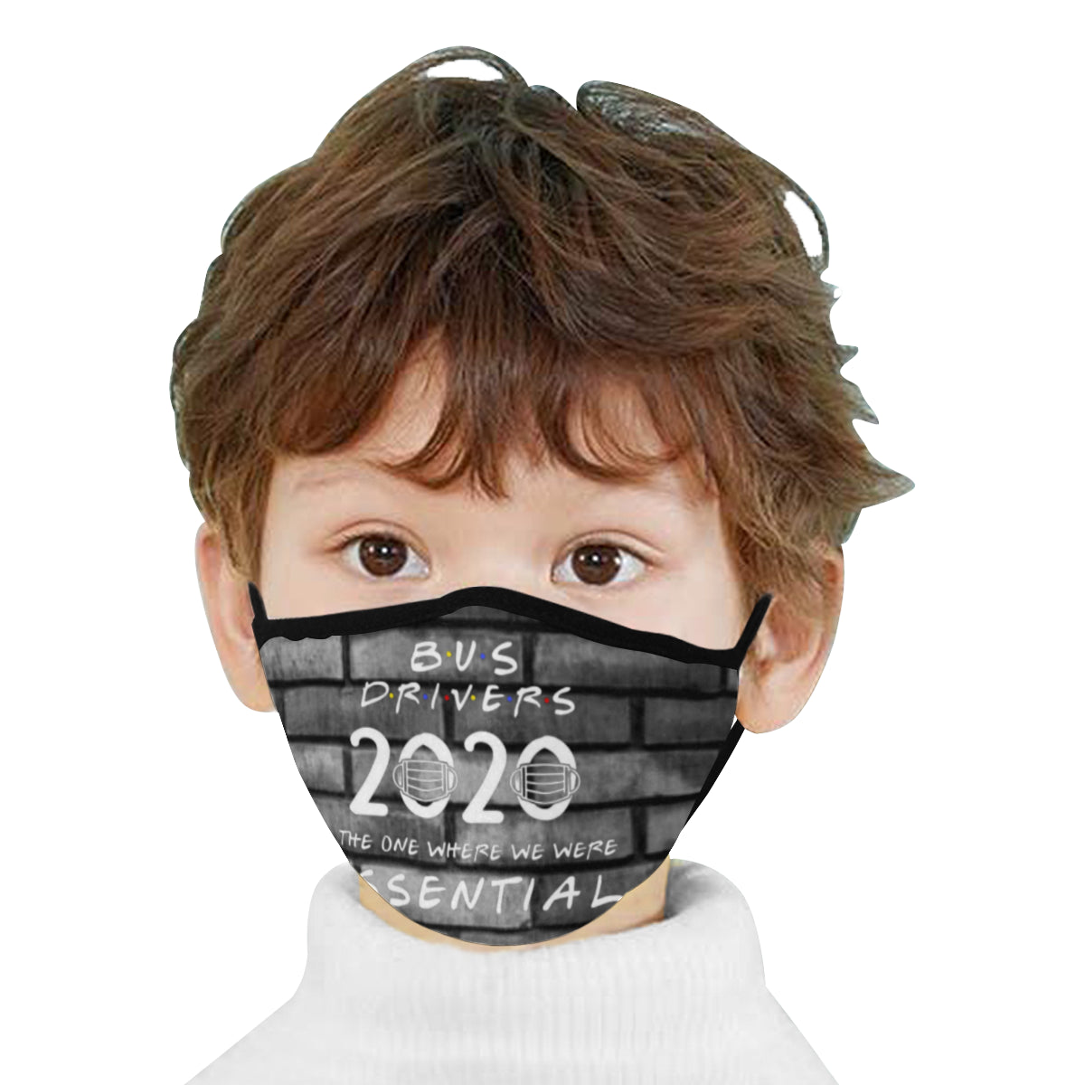 Bus Driver Mask Brick Background Mouth Mask (2 Filters Included)