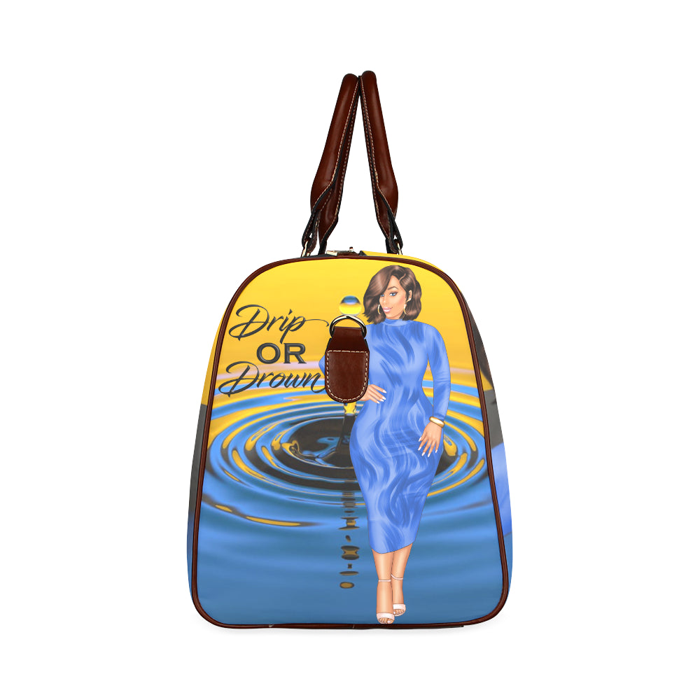 Drip or Drown Blue Dress Waterproof Travel Bag/Small (Model 1639)