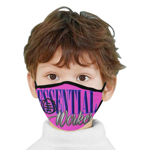Essesntial Worker Pink Background Mouth Mask (Pack of 5)