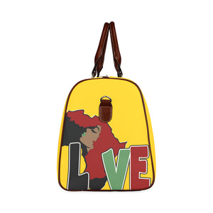 AFRICA_LOVE Yellow Background Bag Waterproof Travel Bag/Small (Model 1639)